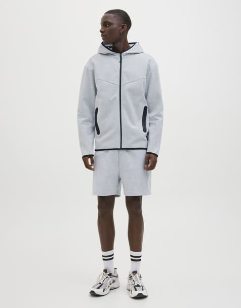Jack & Jones - Sweatshort in lichtgrijze melange - view 1