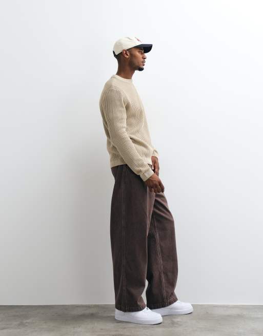 Jack & Jones sweter prążkowany w kolorze beżowym, 2 z 5