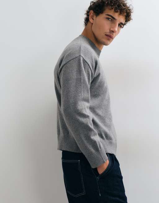 Jack & Jones sweter z dzianiny o pudełkowym kroju w kolorze szarym, 4 z 5