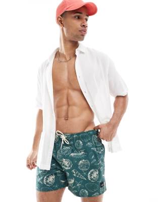 Jack & Jones Jack & Jones swim short in green shell print