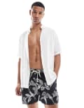 [Jack & Jones] Jack & Jones swim shorts in black floral XS Black