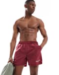 [Jack & Jones] Jack & Jones swim shorts with orginal print in burgundy-Red L Tibetan red