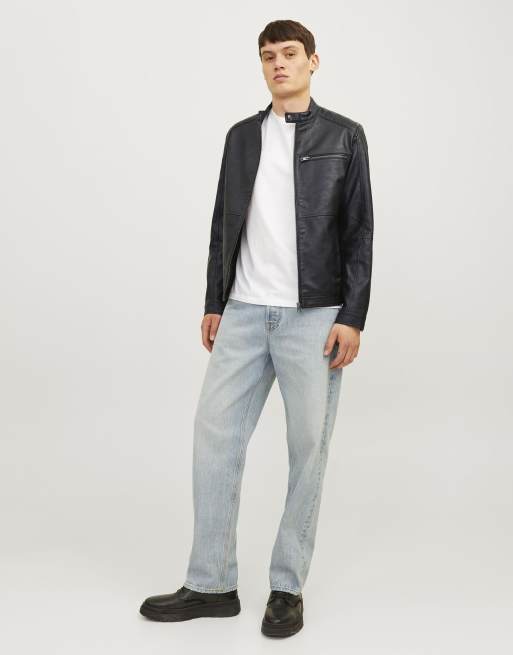 Jack & Jones Synthetic leather jacket in black, 3 of 7