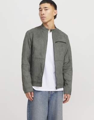 Jack & Jones Synthetic leather jacket in grey - view 1