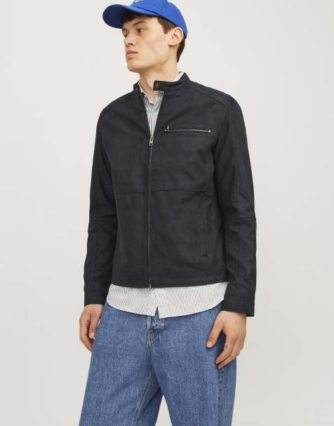Jack & Jones Synthetic leather jacket in jet black - view 1