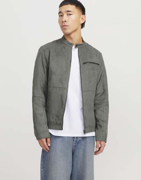 Jack & Jones Synthetic leather jacket in sedona sage - view 1