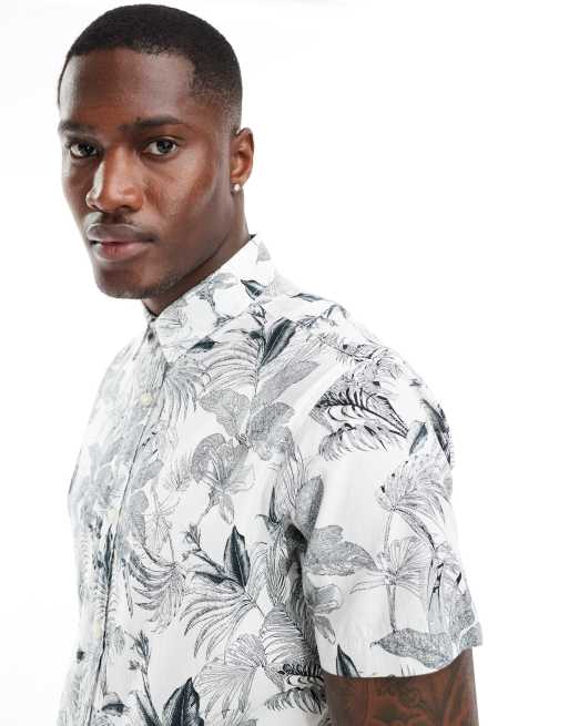 Jack & Jones – Szara koszula w kwiatowy wzór