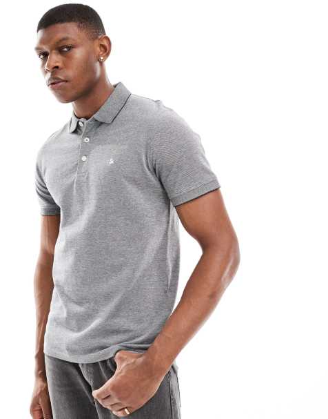 Jack & Jones pique polo in grey