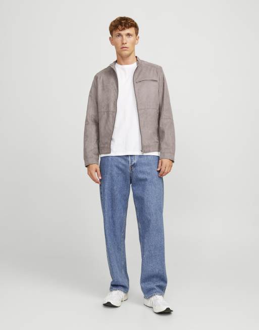 Jack & Jones – Szara kurtka z imitacji skóry, 2 z 5