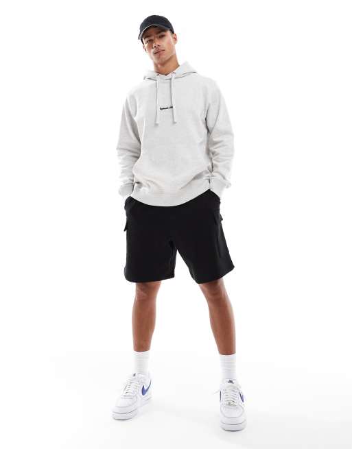 Jack & Jones – Szara melanżowa bluza oversize z kapturem i haftowanym logo, 3 z 4