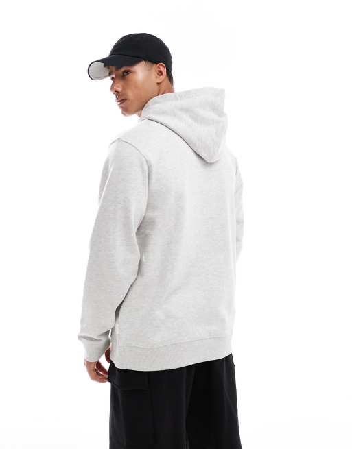 Jack & Jones – Szara melanżowa bluza oversize z kapturem i haftowanym logo, 4 z 4