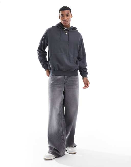 Jack & Jones – Szara sprana bluza oversize z kapturem, 4 z 4