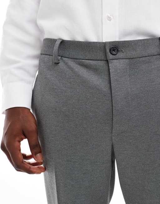 Jack & Jones – Szare dopasowane spodnie garniturowe z dżerseju, 3 z 5