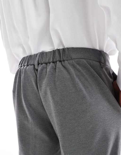 Jack & Jones – Szare dopasowane spodnie garniturowe z dżerseju, 5 z 5