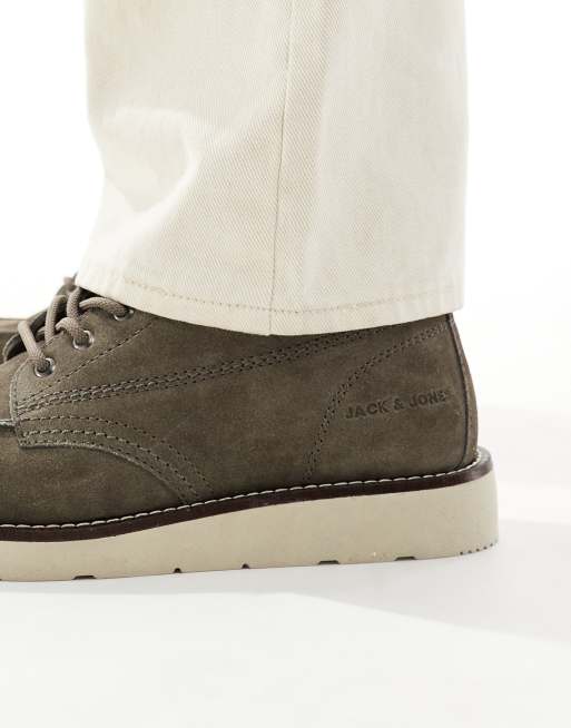 Jack & Jones – Szare sznurowane buty z zamszu, 4 z 4