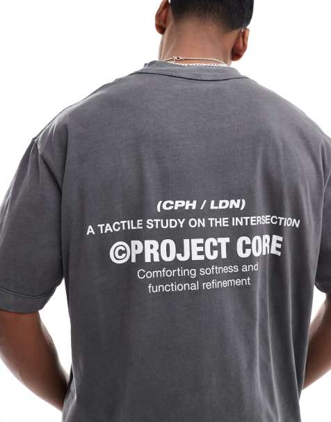 Jack & Jones – Szary sprany T-shirt super oversize z nadrukiem „Core Project” - view 1