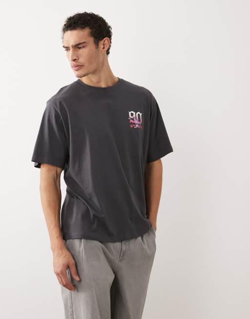 Jack & Jones – Szary T-shirt oversize z kreskówkowym nadrukiem, 2 z 5