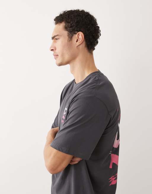 Jack & Jones – Szary T-shirt oversize z kreskówkowym nadrukiem, 5 z 5
