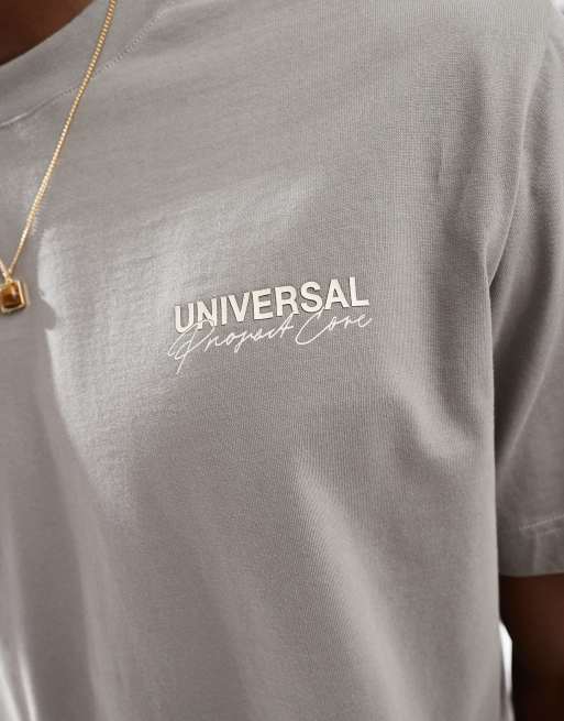 Jack & Jones – Szary T-shirt oversize z nadrukiem na plecach, 3 z 4