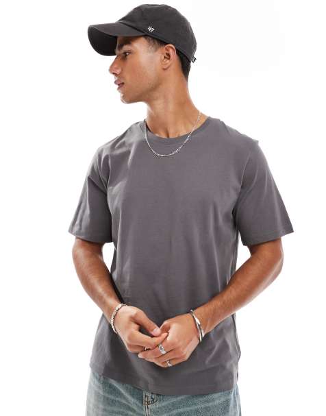 Jack & Jones – Szary T-shirt z okrągłym dekoltem - view 1