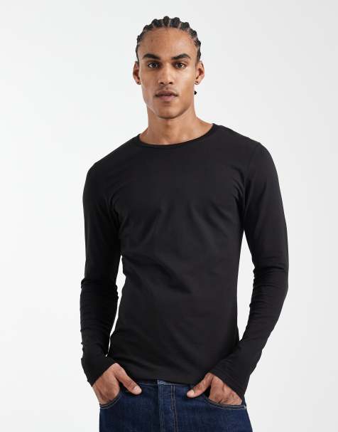 Jack & Jones - T-shirt a maniche lunghe attillata nera - view 1