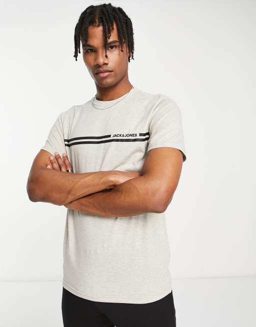 Jack Jones t shirt and trouser loungewear set in grey black ASOS