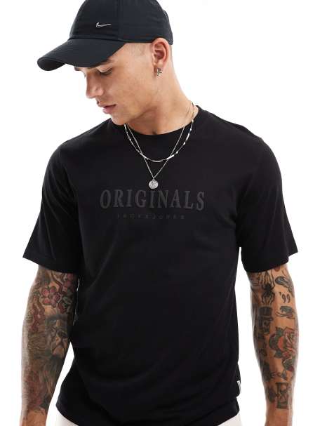 Jack & Jones - T-shirt avec logo « Originals » en relief - Noir - view 1