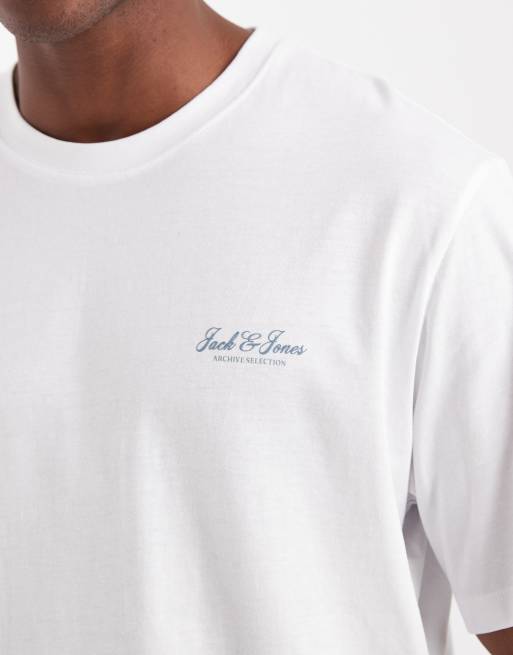 Jack & Jones - T-shirt bianca con logo con scritta, 5 di 5