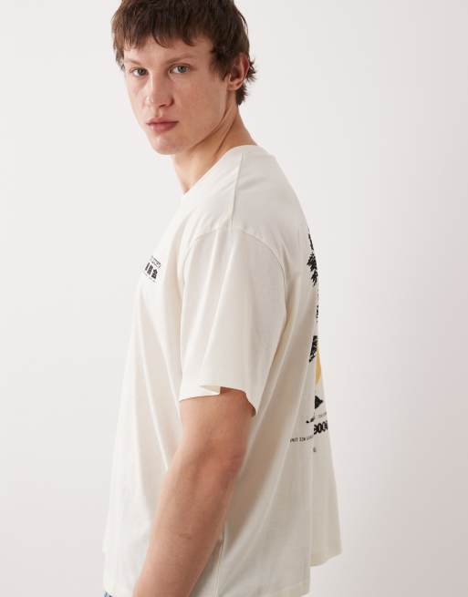 Jack & Jones - T-shirt bianca con stampa di bonsai sul retro, 4 di 5