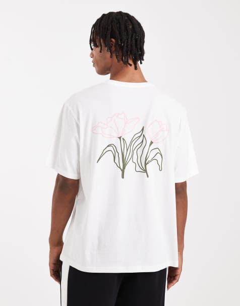 Jack & Jones - T-shirt bianca con stampa di fiori sul retro - view 1