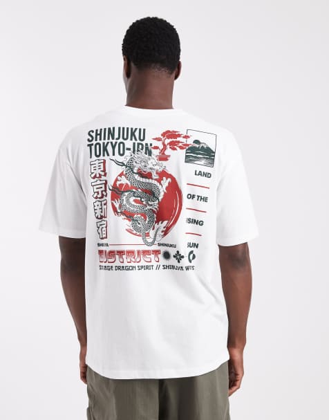 Jack & Jones - T-shirt bianca con stampa Tokyo sul retro - view 1