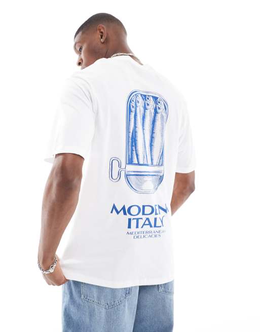 Jack & Jones - T-shirt bianca squadrata con stampa di Modena sul retro, 4 di 4