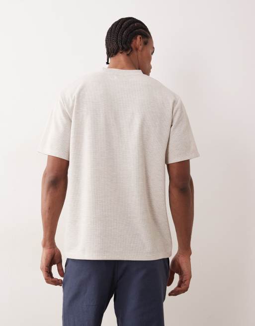 Jack & Jones - T-shirt bianco sporco a nido d'ape, 3 di 5