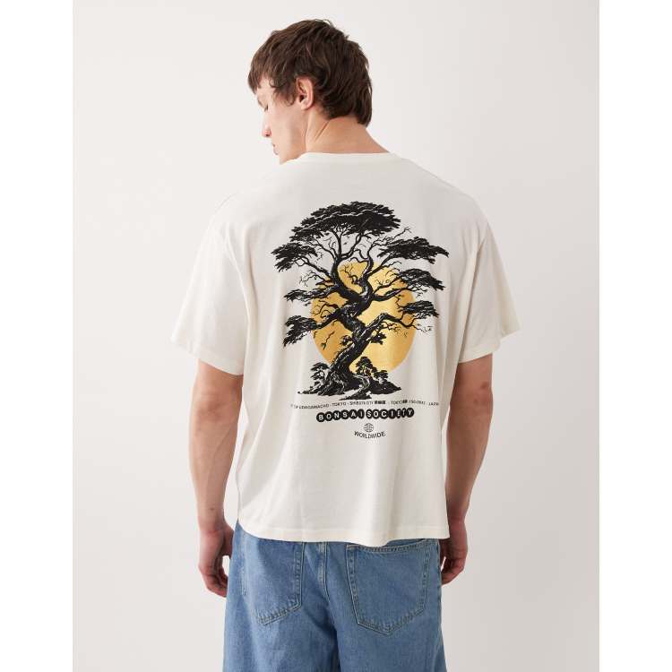 Jack & Jones T-shirt bonsai back print T-shirt in white | ASOS