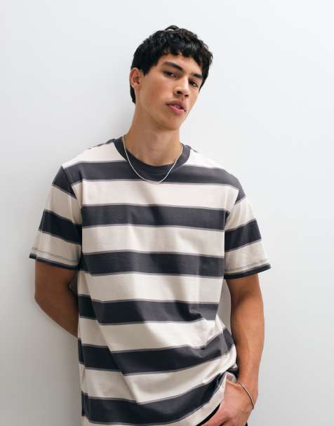 Jack & Jones - T-shirt classique à rayures - Blanc cassé et anthracite - view 1
