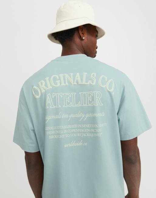 Jack & Jones - T-shirt color menta oversize con stampa 