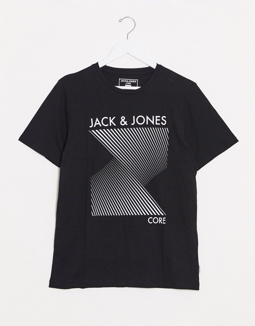 Jack & Jones - T-shirt con logo grafico a blocchi-Nero
