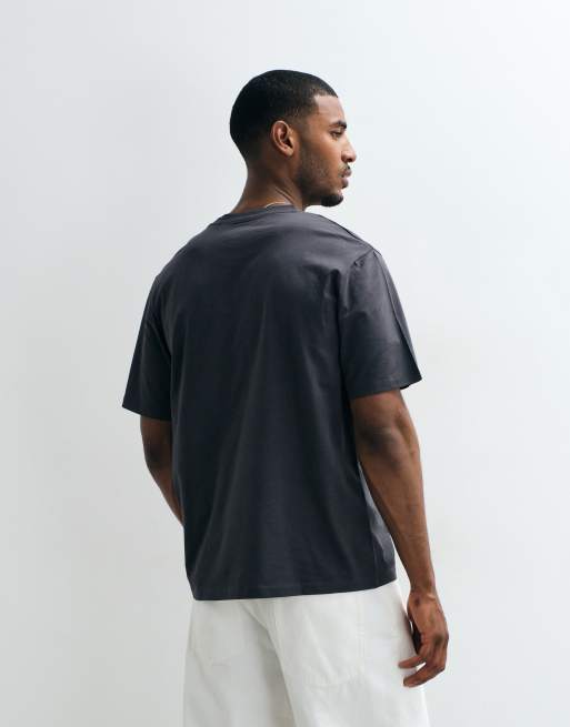 Jack & Jones T-shirt con logo script sul petto in antracite, 5 di 5