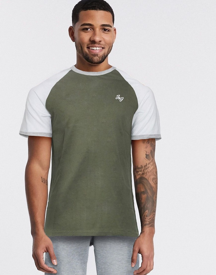 Jack & Jones - T-shirt con maniche raglan-Verde