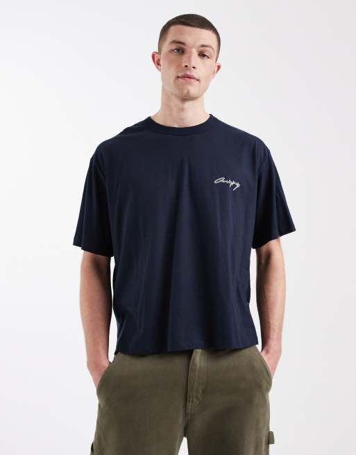 Jack & Jones - T-shirt crop top coupe carrée avec imprimé Studio au dos - Bleu marine, 3 de 5