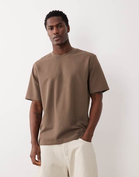 Jack & Jones - T-shirt en tissu gaufré - Marron clair - view 1