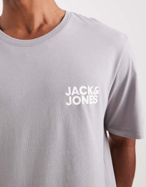 Jack & Jones - T-shirt grigia con logo sul davanti, 5 di 5