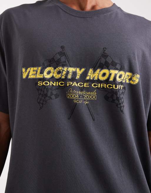 Jack & Jones - T-shirt grigia con stampa di automobile sul retro, 5 di 5