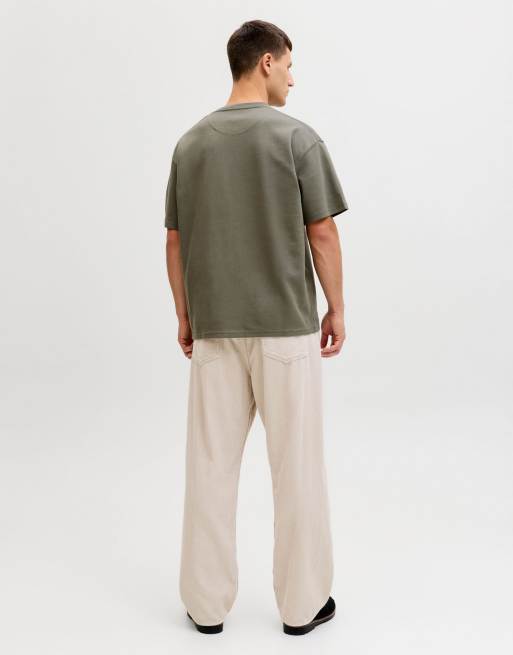 Jack & Jones T-shirt i støvet olivengrøn, 2 af 7