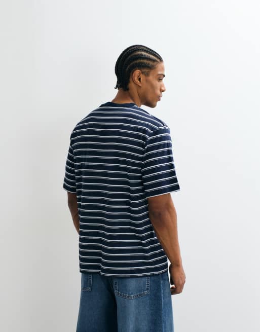 Jack & Jones t-shirt in navy and white stripe, 2 of 5