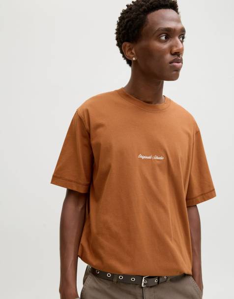 Jack & Jones - T-shirt in oranjebruin - view 1
