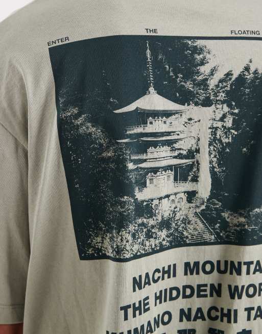 Jack & Jones – T-Shirt in Salbeigrün mit japanischem Rückenprint, 5 von 5