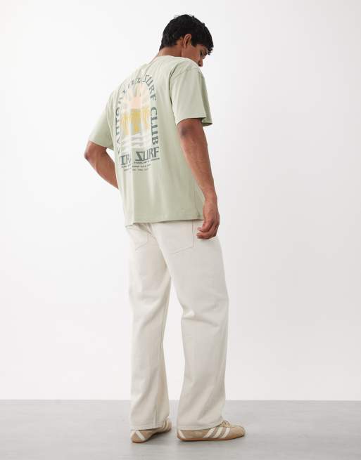 Jack & Jones – T-Shirt in Salbeigrün mit „Surf Club“-Rückenprint, 3 von 5