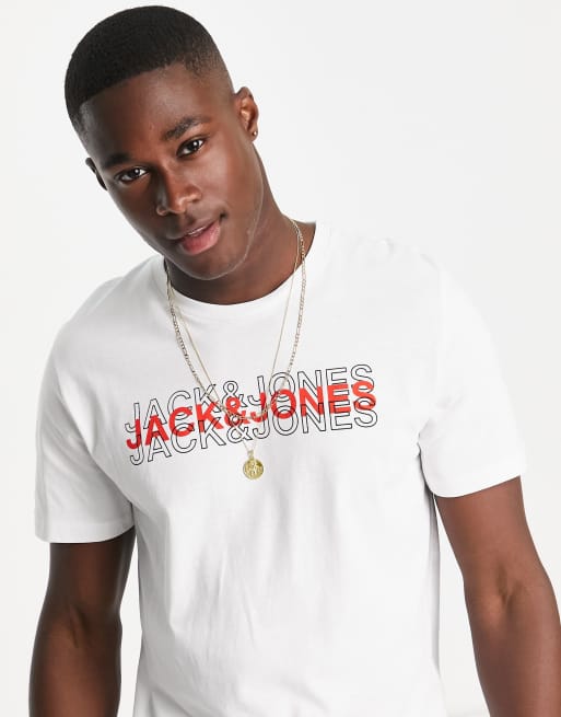 Jack & Jones – T-Shirt in Weiß mit Logo