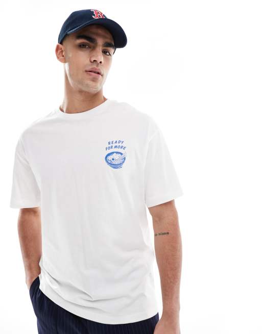 Jack & Jones – T-Shirt in Weiß mit Ramen-Rückenprint und Super-Oversize-Passform, 2 von 4